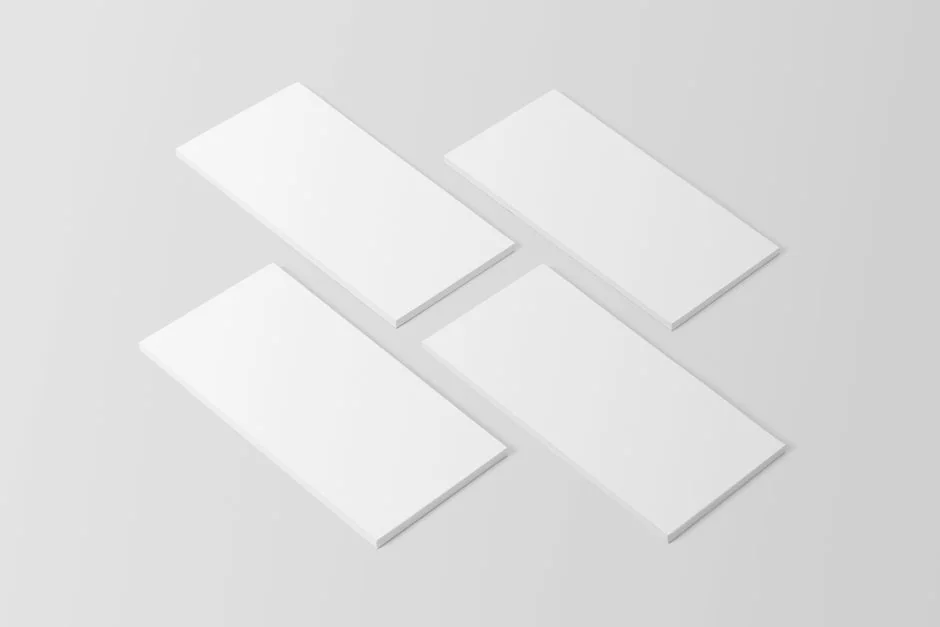 A clean, minimalist desk arrangement with dual monitors, a keyboard, mouse, and notebook, designed to support productivity.